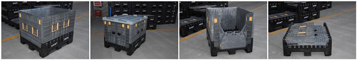 Hot sale foldable stackable heavy duty big collapsible plastic pallet box for sale
